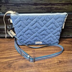 Consuela Abby Midtown Denim Blue Quilted Crossbody Bag